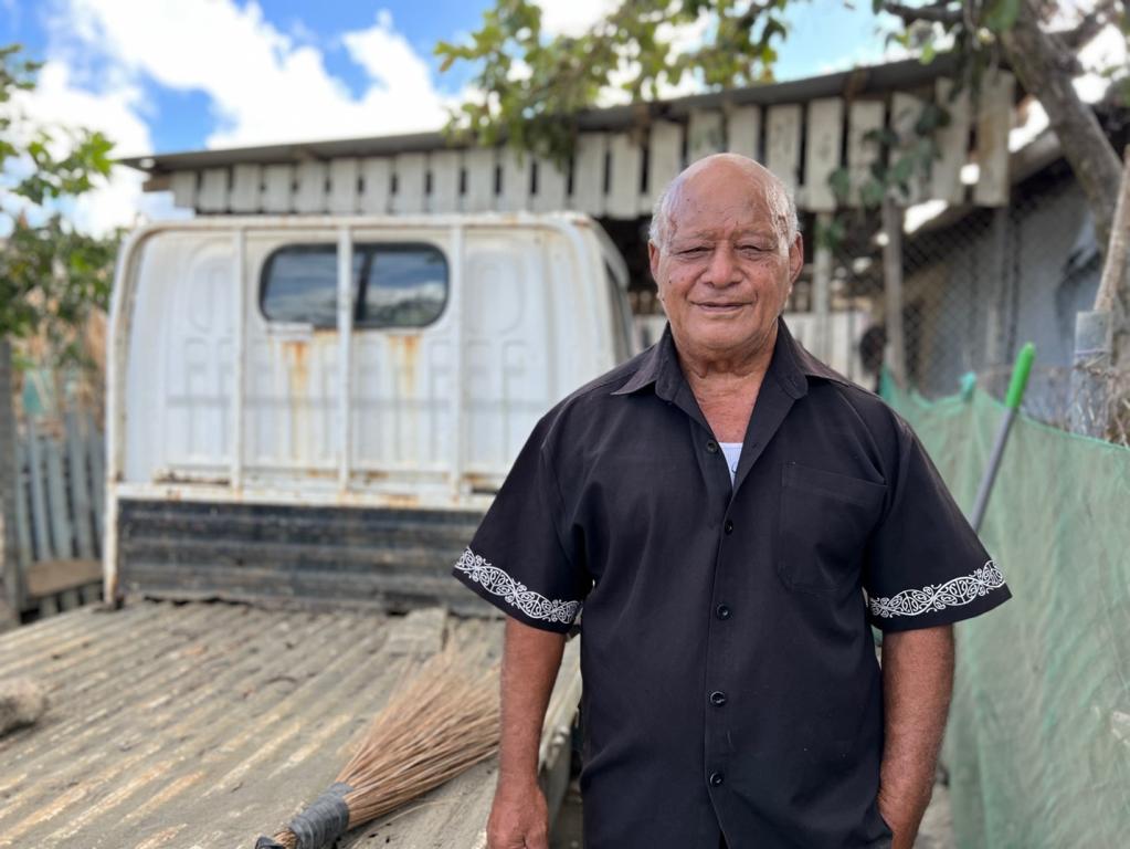 The natural disasters were a major blow to 74-year-old Fangupō Lātū, from the village of Pātangata. His fishing boat was sunk and destroyed during the tsunami, leaving him unable to make a living.