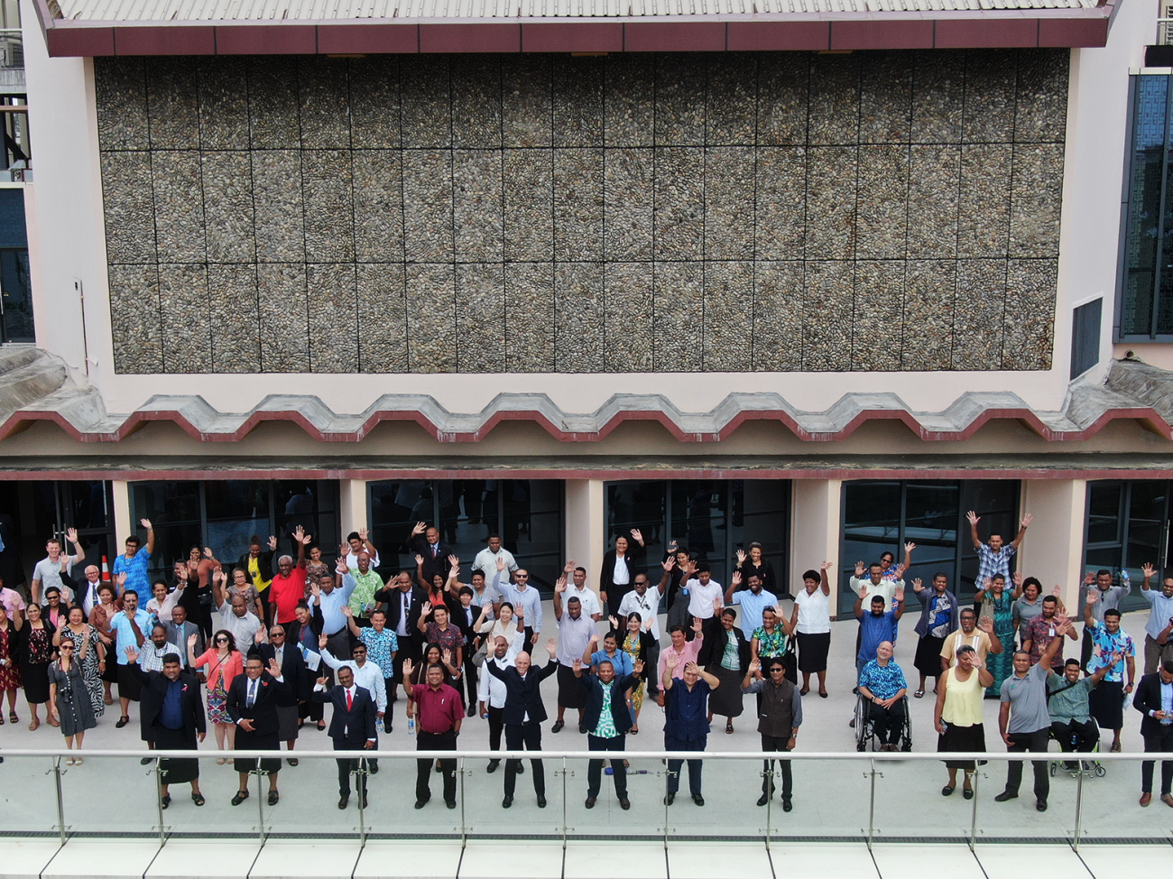 Group photo at the launch of the National Disaster Awareness Campaign