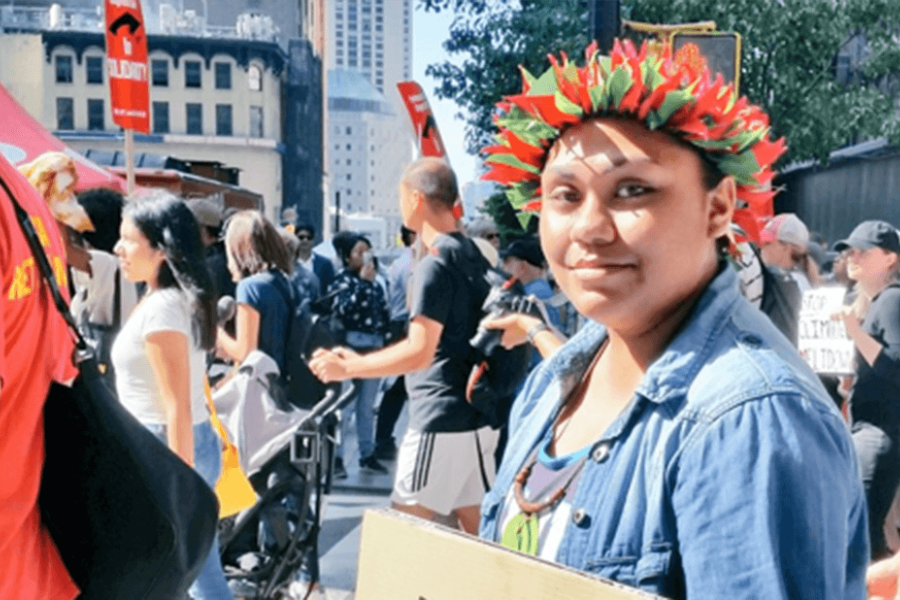 AnnMary Raduva at the United for Climate Justice march.