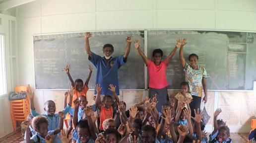Pupils at a classroom in Balon school, Vanuatu